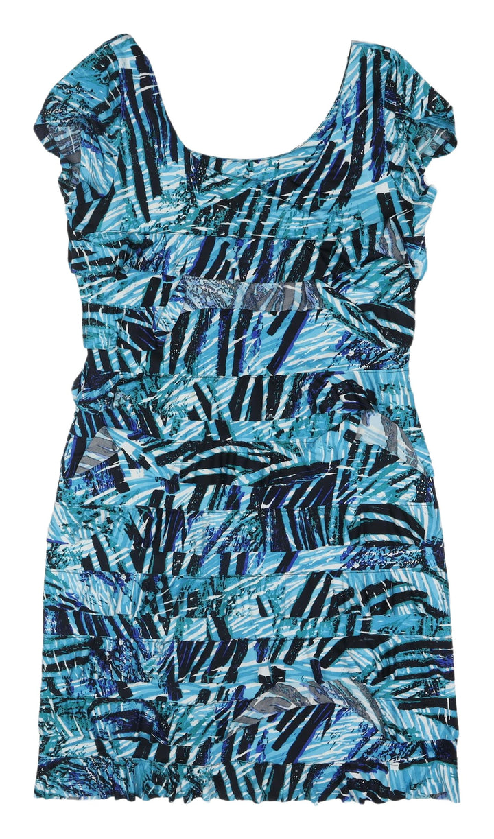 Roman Women's Geometric A-Line Multicolour Dress