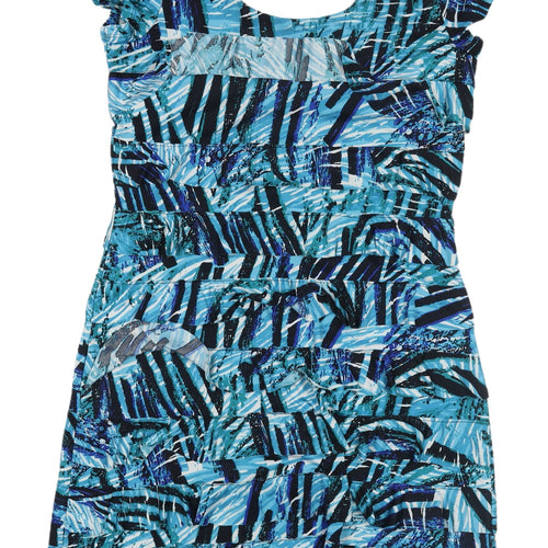 Roman Women's Geometric A-Line Multicolour Dress