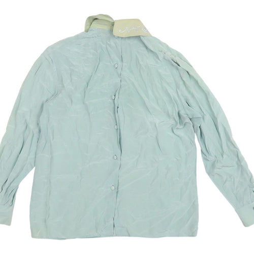 I.B. Diffusion Women's Green Silk Embroidered Blouse UK 10