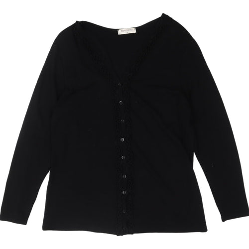 Bonmarché Women's Black V-Neck Cardigan - M