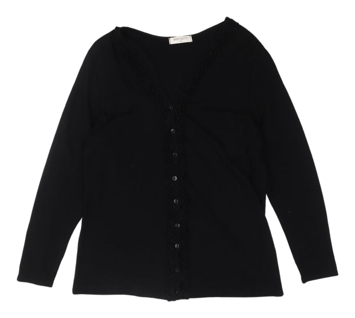 Bonmarché Women's Black V-Neck Cardigan - M