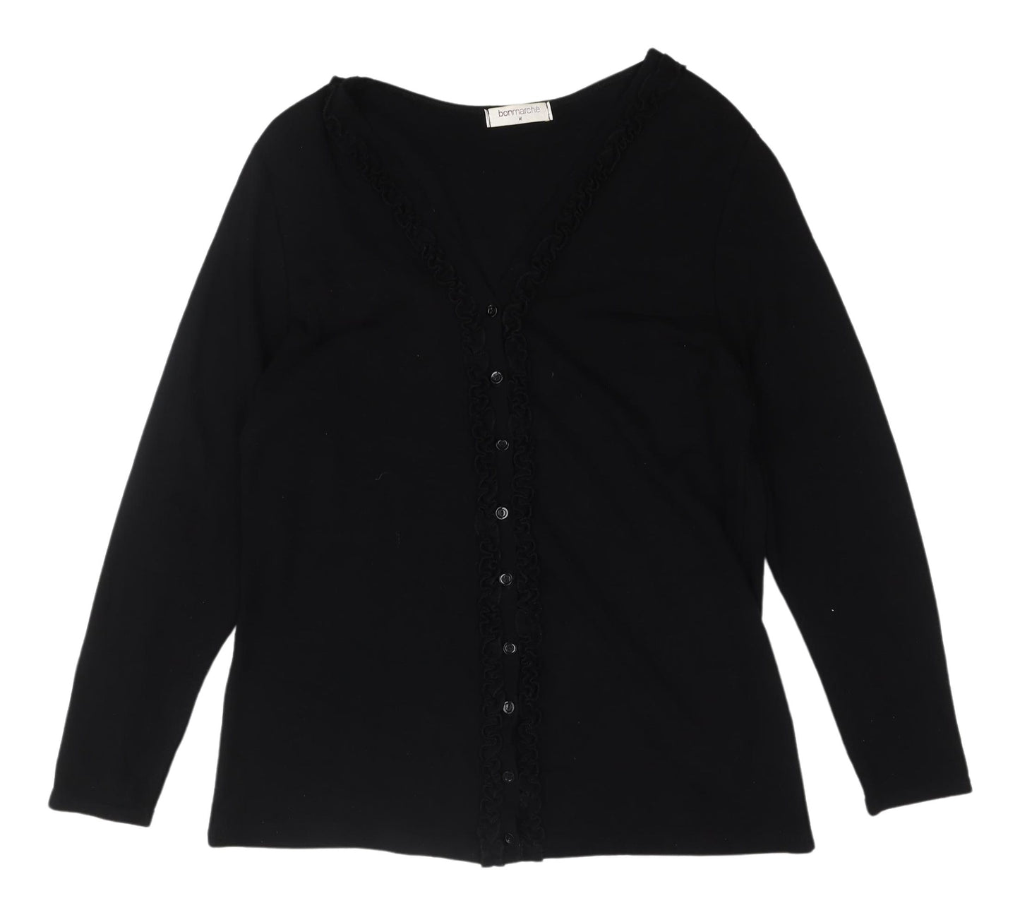 Bonmarché Women's Black V-Neck Cardigan - M