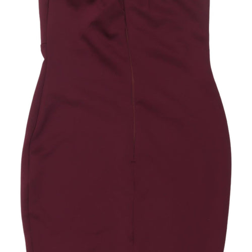 AX Paris Women's Red Lace Midi Bodycon Dress Size 10