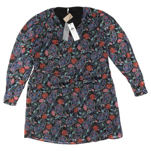 JDY Women's Black Paisley Long Sleeve Shift Dress S