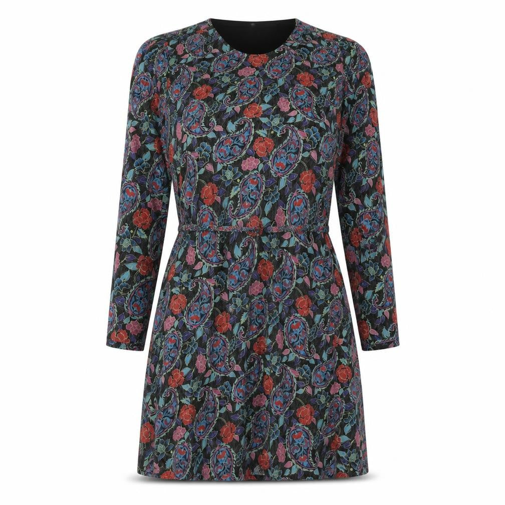 JDY Women's Black Paisley Long Sleeve Shift Dress S