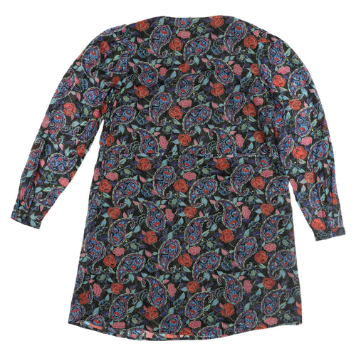 JDY Women's Black Paisley Long Sleeve Shift Dress S