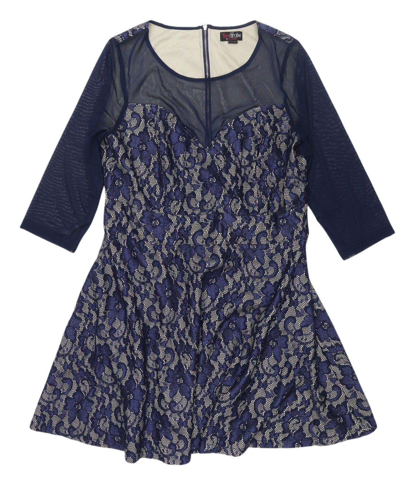 Lovelrobe Women's Blue Lace Fit & Flare Dress, Size 18