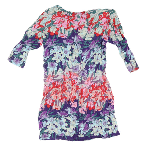 Warehouse Women's Multicoloured Floral Shift Dress Size 14