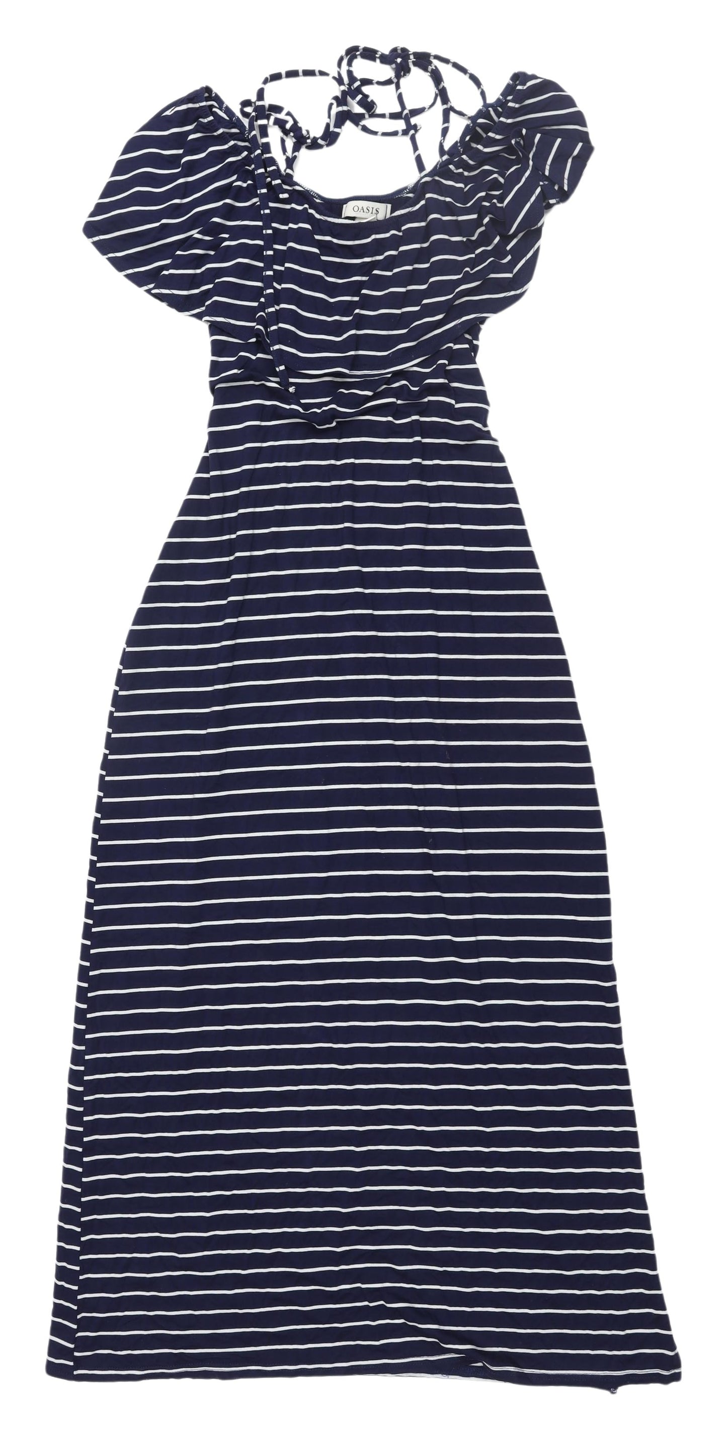 Oasis Women's Blue Striped Maxi Dress XS