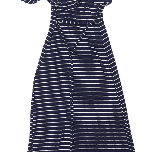 Oasis Women's Blue Striped Maxi Dress XS