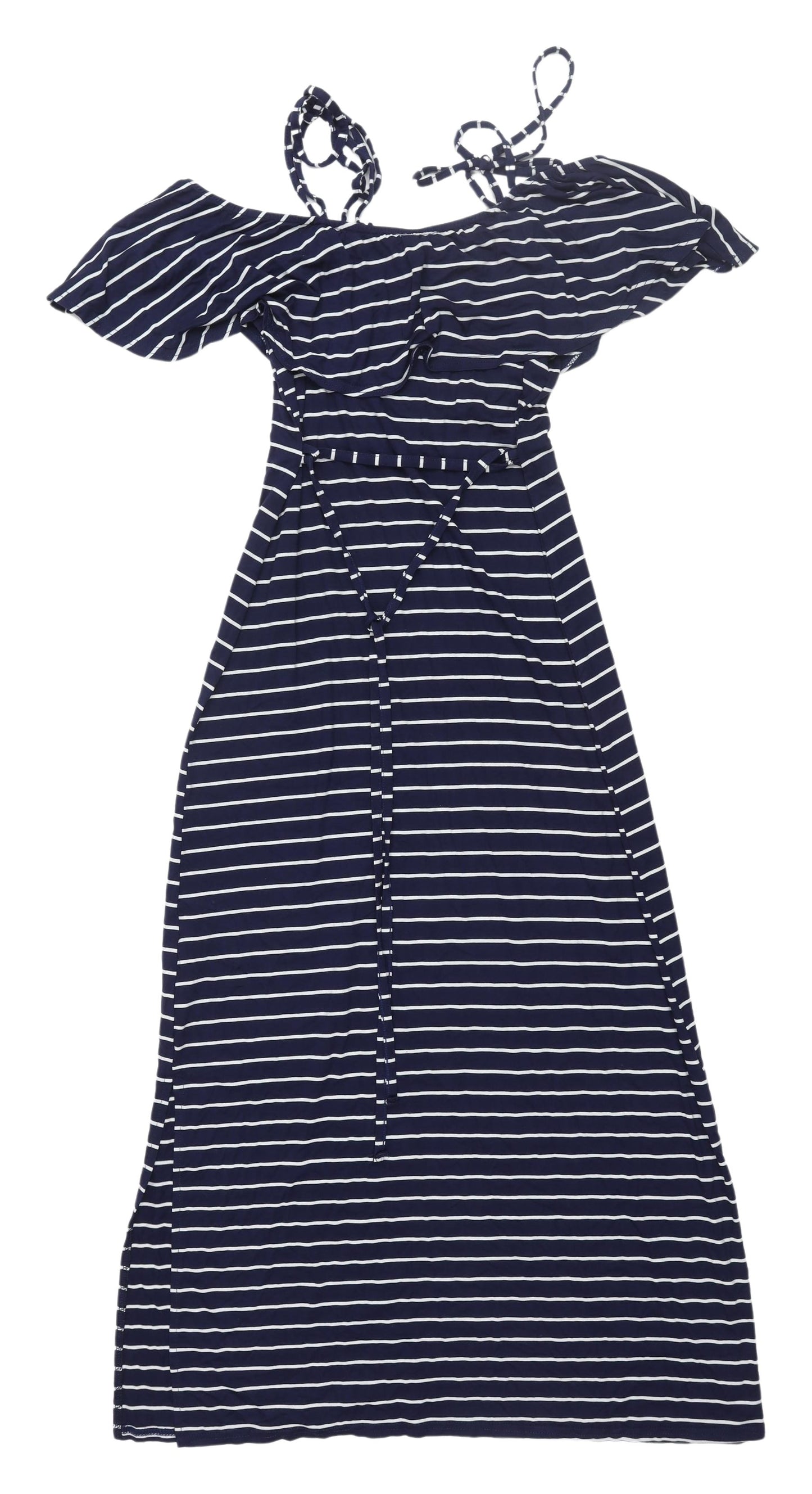 Oasis Women's Blue Striped Maxi Dress XS
