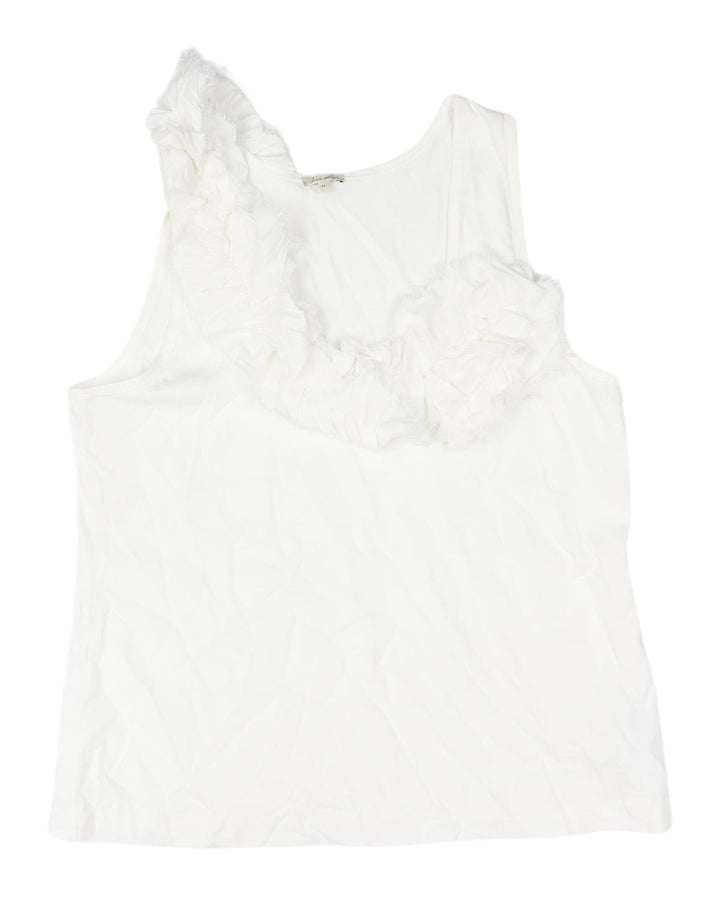 Jigsaw Women’s White Ruffle One-Shoulder Tank