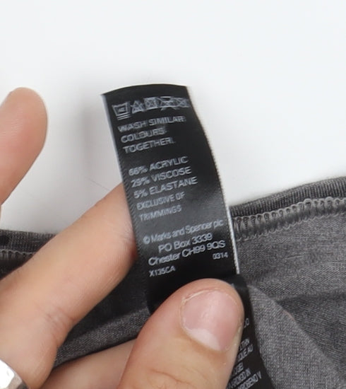 Marks and Spencer Women's Grey Polka Dot T-Shirt Size 18