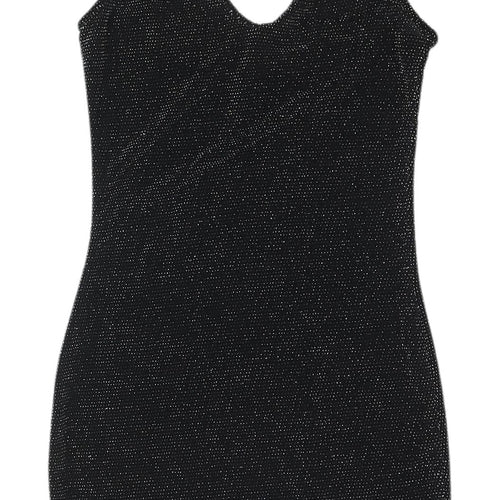 PrettyLittleThing Black Bodycon Dress, Size 6