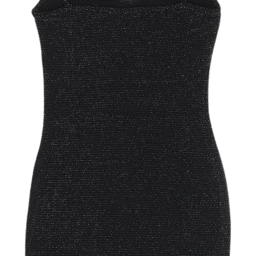 PrettyLittleThing Black Bodycon Dress, Size 6