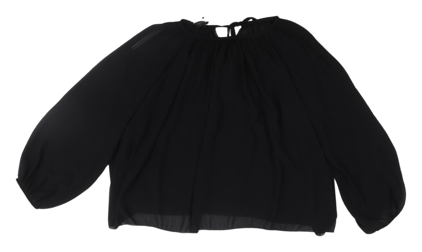 Izabel London Women's Black Chiffon Blouse Size 10/12