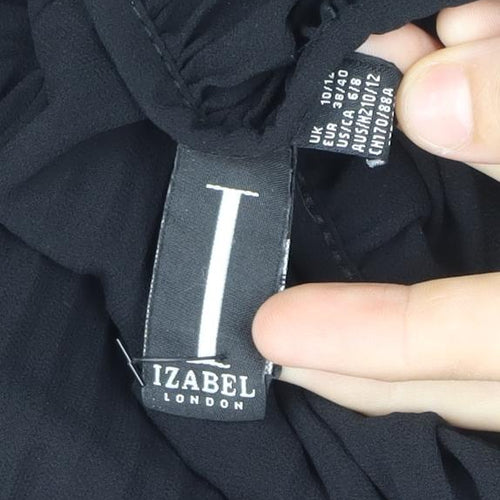 Izabel London Women's Black Chiffon Blouse Size 10/12