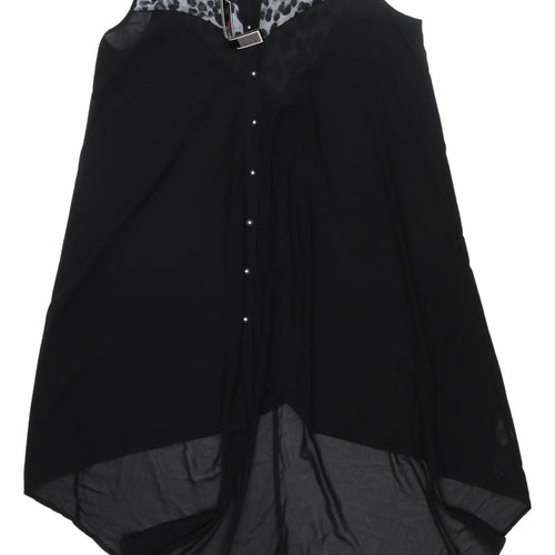Lovedrobe Black Hi-Low Sleeveless Trapeze Dress