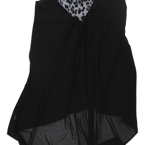 Lovedrobe Black Hi-Low Sleeveless Trapeze Dress