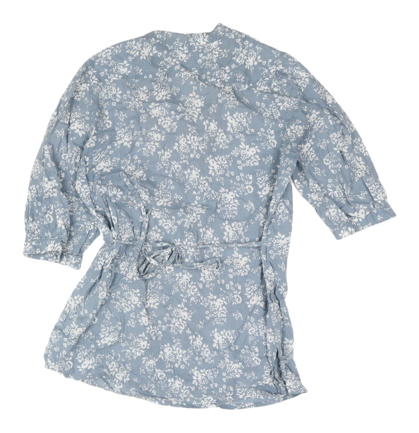 Being Casual Women's Blue Floral Cotton Blouse Size 12