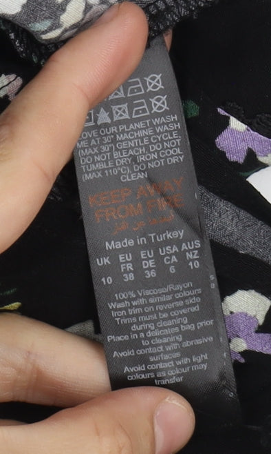 Oasis Women's Black Floral Lace Tank Top Size 10