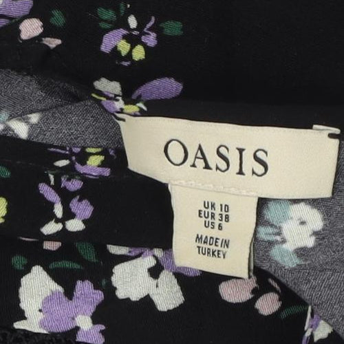 Oasis Women's Black Floral Lace Tank Top Size 10