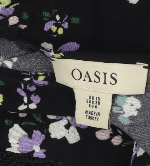 Oasis Women's Black Floral Lace Tank Top Size 10