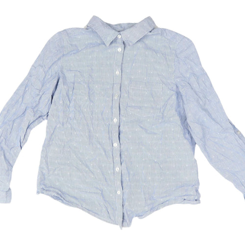 M&Co Women's Blue Button-Up Shirt, UK 10, Classic Style