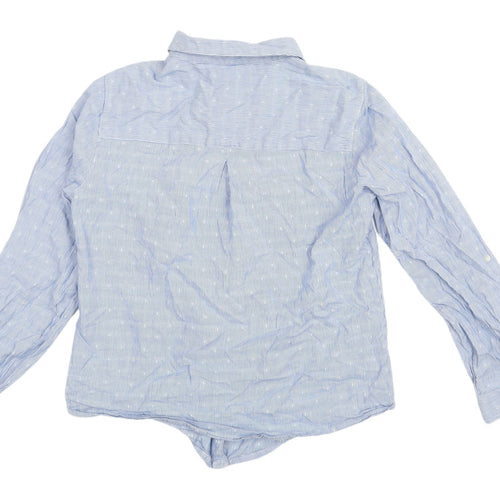 M&Co Women's Blue Button-Up Shirt, UK 10, Classic Style