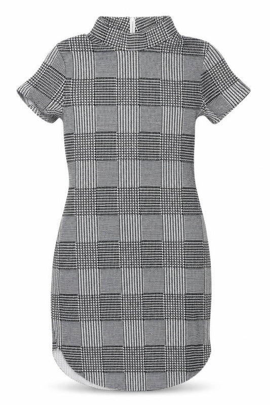 Front view of AX Women's Check Bodycon Dress -, size 12