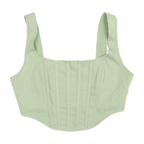 Missguided Women's Green Zip Tank Top Size 10