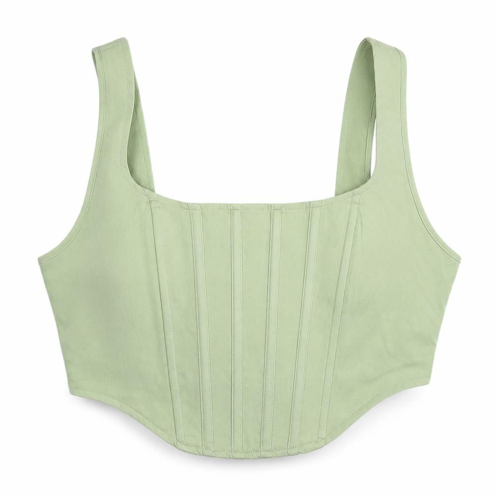 Missguided Women's Green Zip Tank Top Size 10