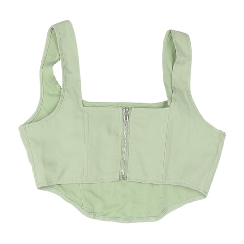 Missguided Women's Green Zip Tank Top Size 10