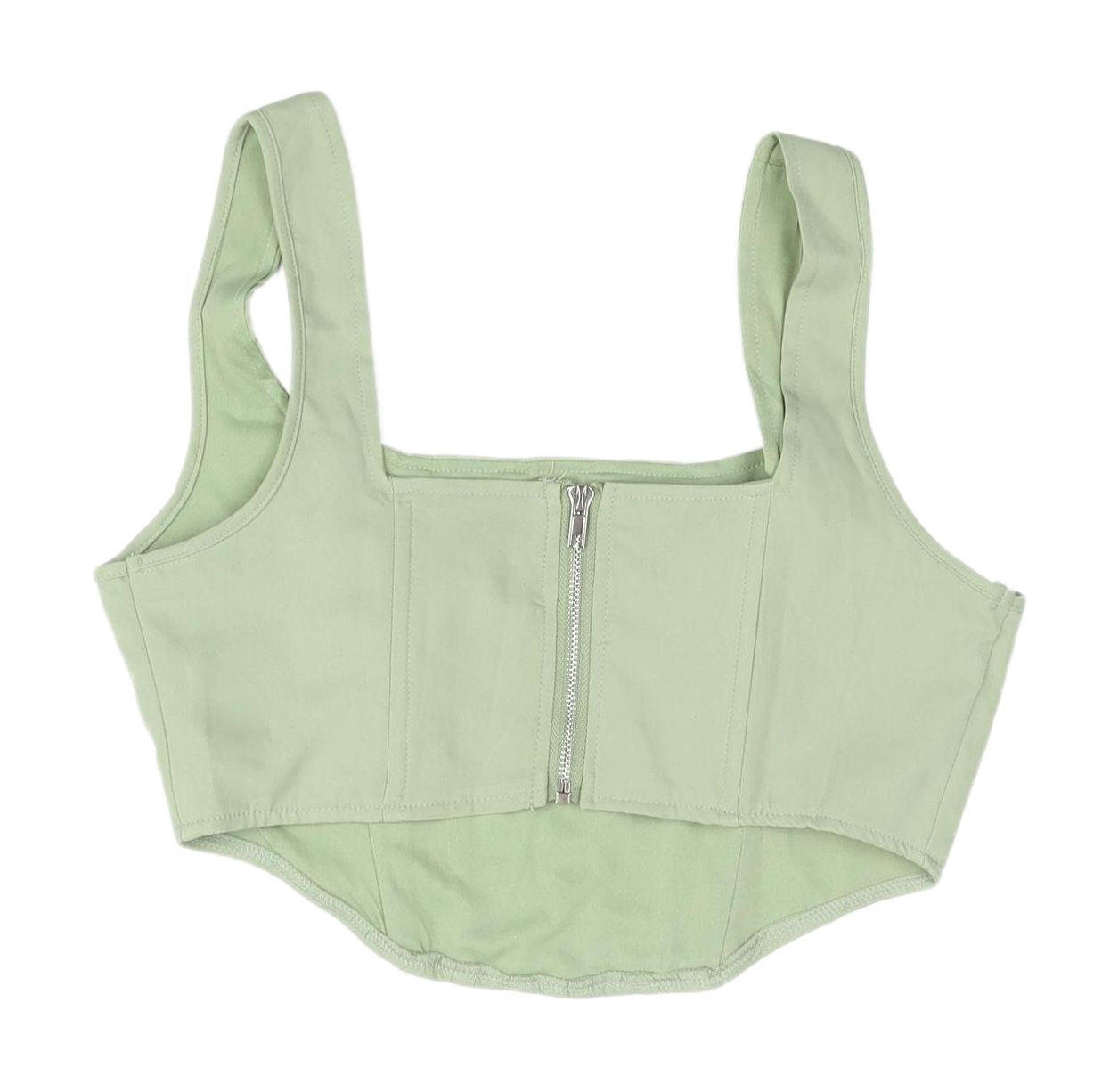Missguided Women's Green Zip Tank Top Size 10
