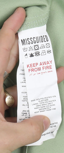 Missguided Women's Green Zip Tank Top Size 10