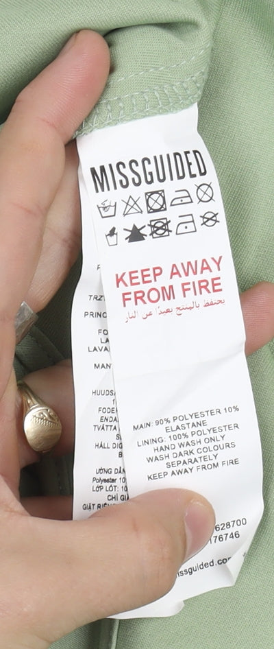 Missguided Women's Green Zip Tank Top Size 10