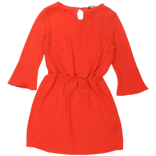 H&M Orange Shift Dress, Size 10, 3/4 Sleeve, Casual