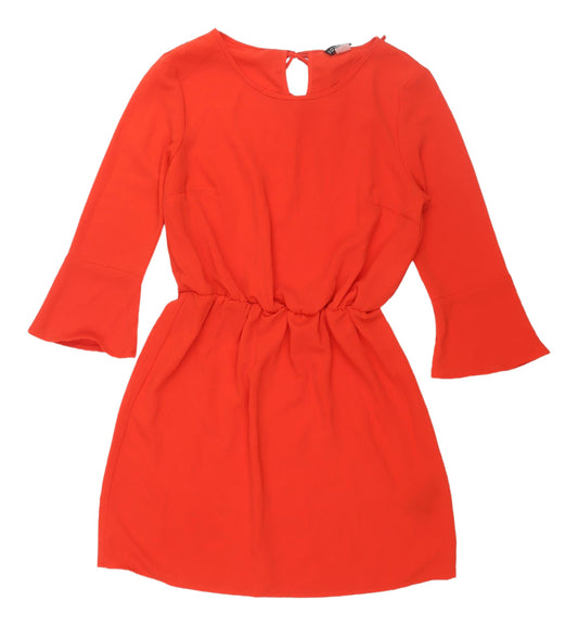 H&M Orange Shift Dress, Size 10, 3/4 Sleeve, Casual