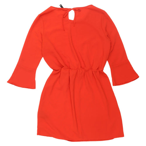 H&M Orange Shift Dress, Size 10, 3/4 Sleeve, Casual