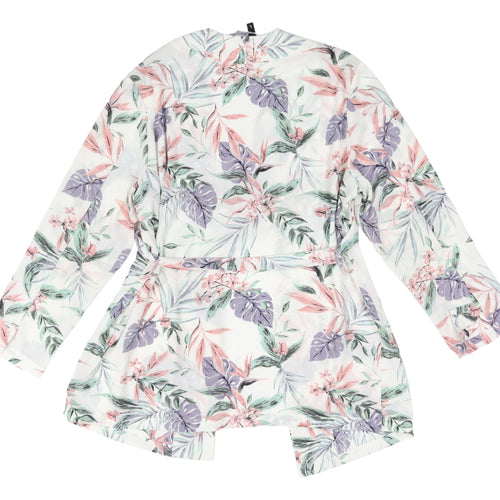 H&M Women's Floral Kimono Blouse, Size L, Multicoloured