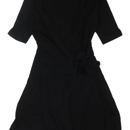 H&M Women's Black Wrap Dress, Size 16 - Elegant & Versatile