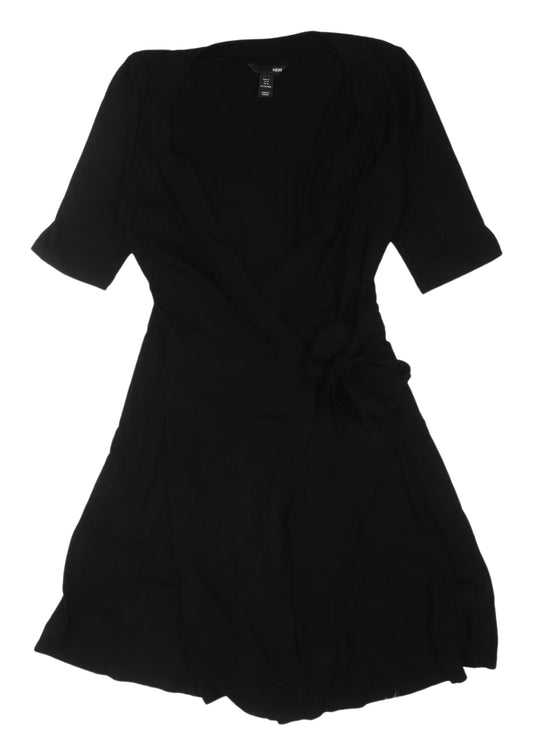 H&M Women's Black Wrap Dress, Size 16 - Elegant & Versatile