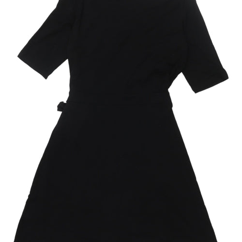 H&M Women's Black Wrap Dress, Size 16 - Elegant & Versatile