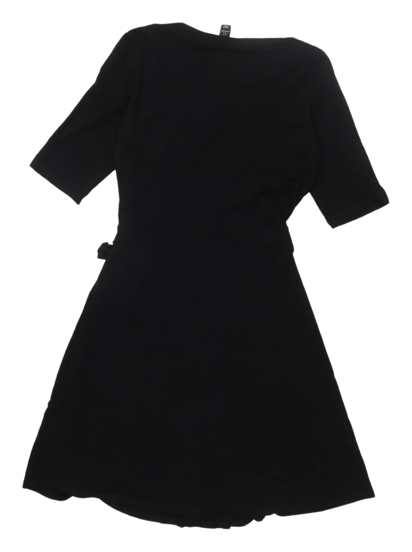 H&M Women's Black Wrap Dress, Size 16 - Elegant & Versatile