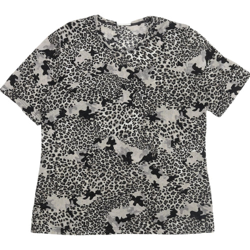 Finnson Women's Grey Animal Print T-Shirt