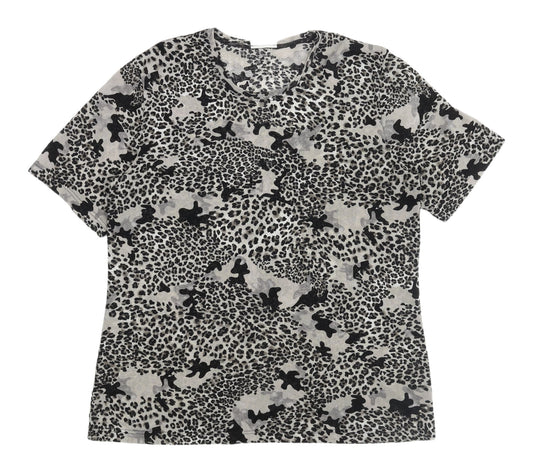 Finnson Women's Grey Animal Print T-Shirt