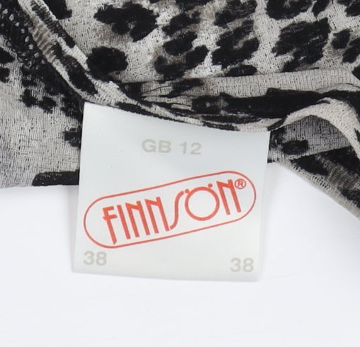 Finnson Women's Grey Animal Print T-Shirt