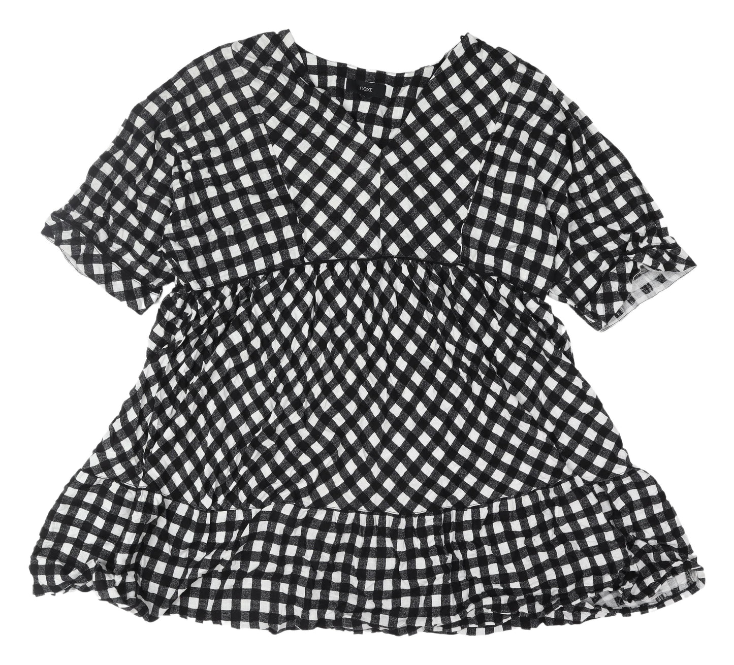 Next Women's Black White Check Trapeze Dress Size 22