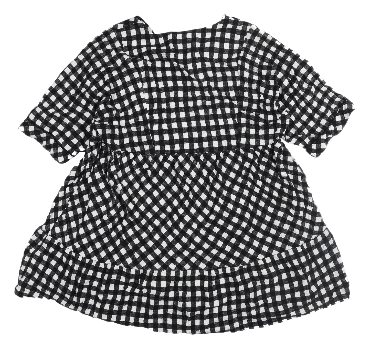 Next Women's Black White Check Trapeze Dress Size 22