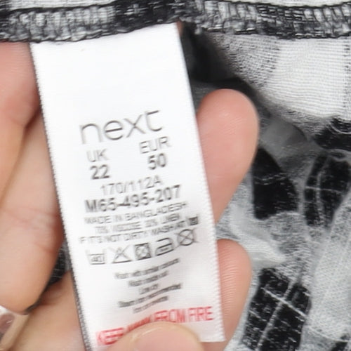 Next Women's Black White Check Trapeze Dress Size 22